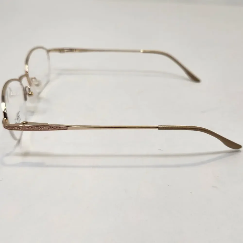 Tres Jolie Marchon TJ118 261 Eyeglasses Frames Half Rim Oval Champagne Gold